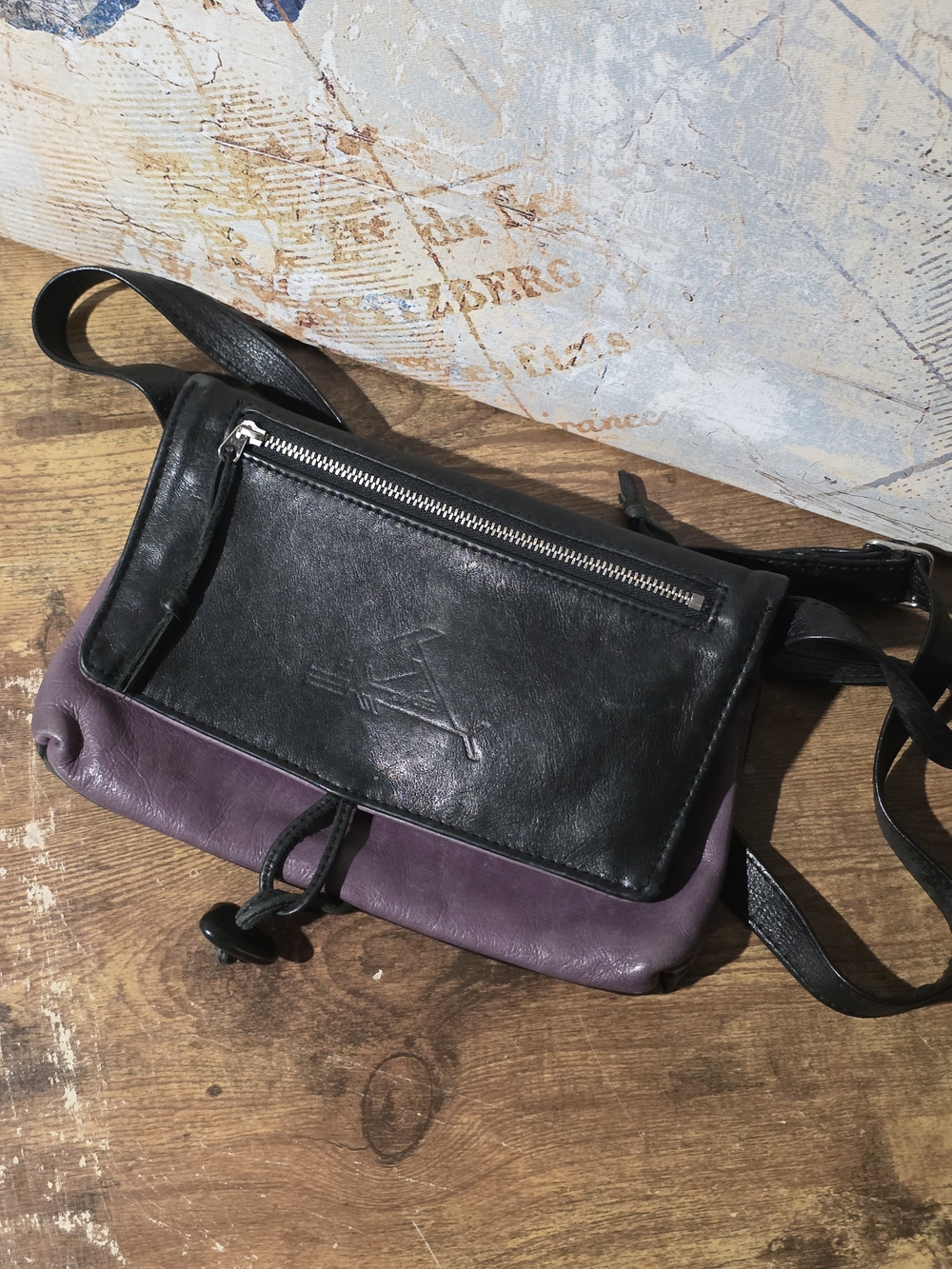 Made In BC Indian Summer Purple and Black Soft Leather Handbag